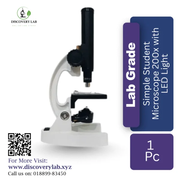 Simple Lab Microscope Simple Student Microscope 200x with LED Light - Discovery Lab